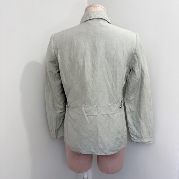 Classiques Entier Silk and Linen Jacket Size XS Sage Green Zip Up Quiet Luxury - Picture 2 of 15